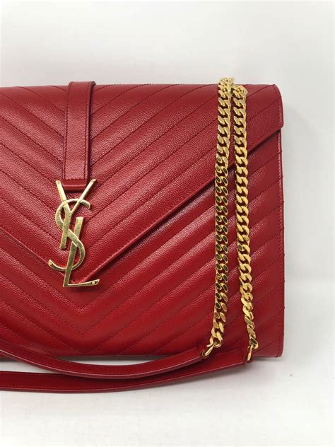 ysl red mini bag|ysl red bag gold chain.